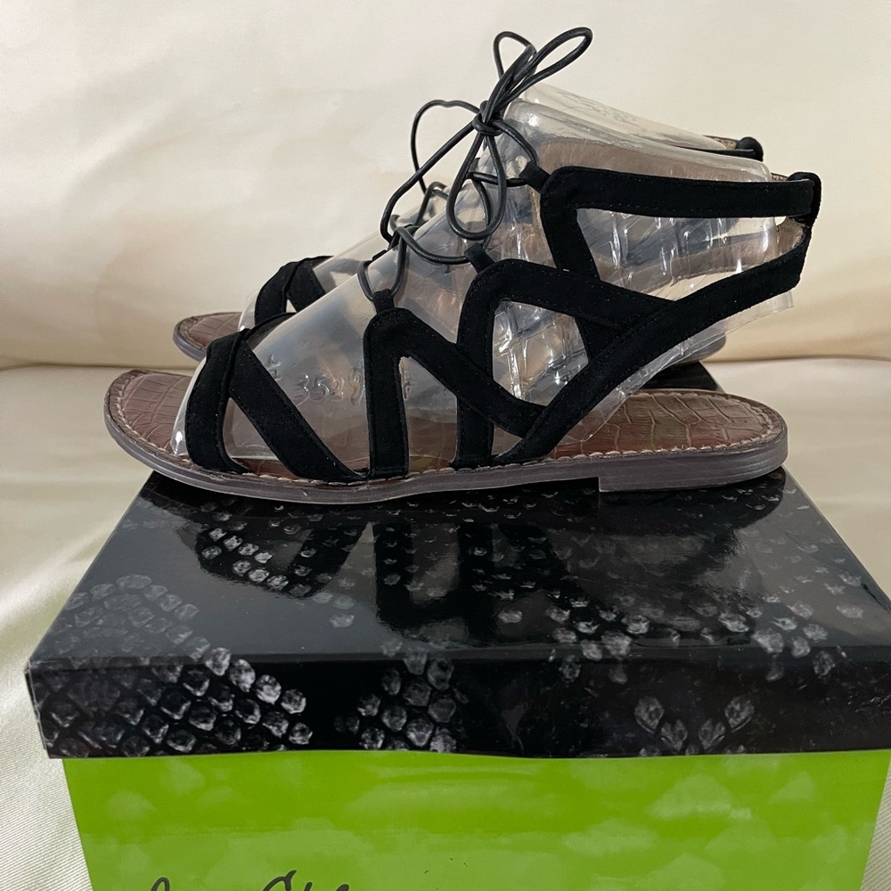 Sam Elder Man Black Suede Sandals View 2